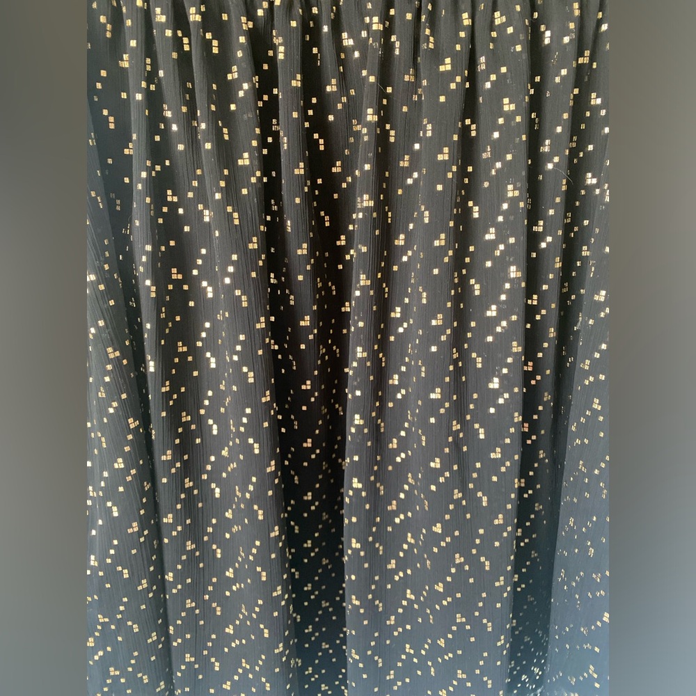 Sunday Best Aritzia Jinx Long Sleeve V Neck Black Gold Babydoll Dress Size XS - Picture 6 of 11